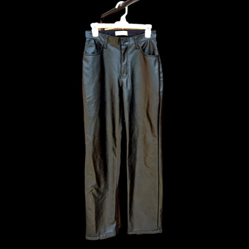 ABERCROMBIE & FITCH VEGAN LEATHER WOMENS PANTS SIZE 27/4L 90S RELAXED HIGH RISE